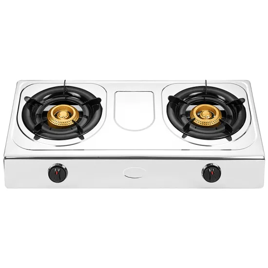 kitchen cooker appliance lpg stainless steel silver gas stove 2 burner