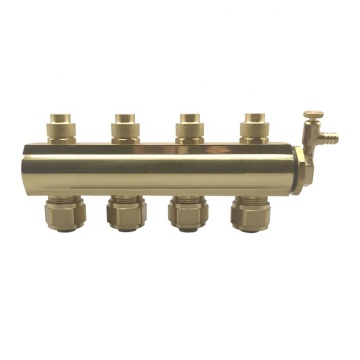 Brass Forged Floor Heating Manifold with Polished PEX Pipes