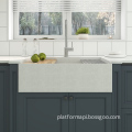 ODM Wholesale Handcrafted Rectangular Concrete Kitchen Sink: Front Workstation, Concrete Sink, Black Farm Apron Style