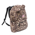 Cheetah print pattern kids plush backpack wholesale bags
