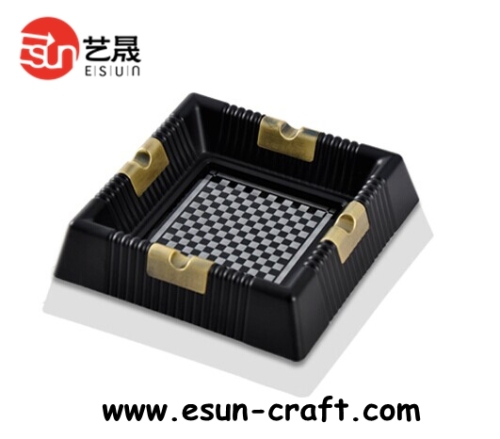 Fty Direct Wholesale Custom Design Ceramic Black Ceramic Ashtrays