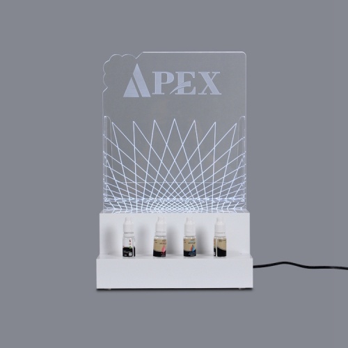 Soporte de exhibición de jugo electrónico de humo acrílico iluminado APEX