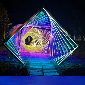 Giant LED Time Tunnel Motif Metal Arch Light for Christmas Event Decoration