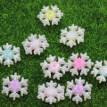 Ποικιλία 22 MM Glitter Snowflake Beads Flatback Resin Christmas Snowflakes Cabochons DIY Hair Bows Crafts Ornaments Decoration