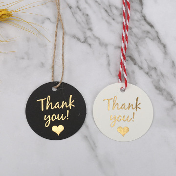 Bronzing Heart Round Thank You Card for Weddings, Birthdays, and Parties