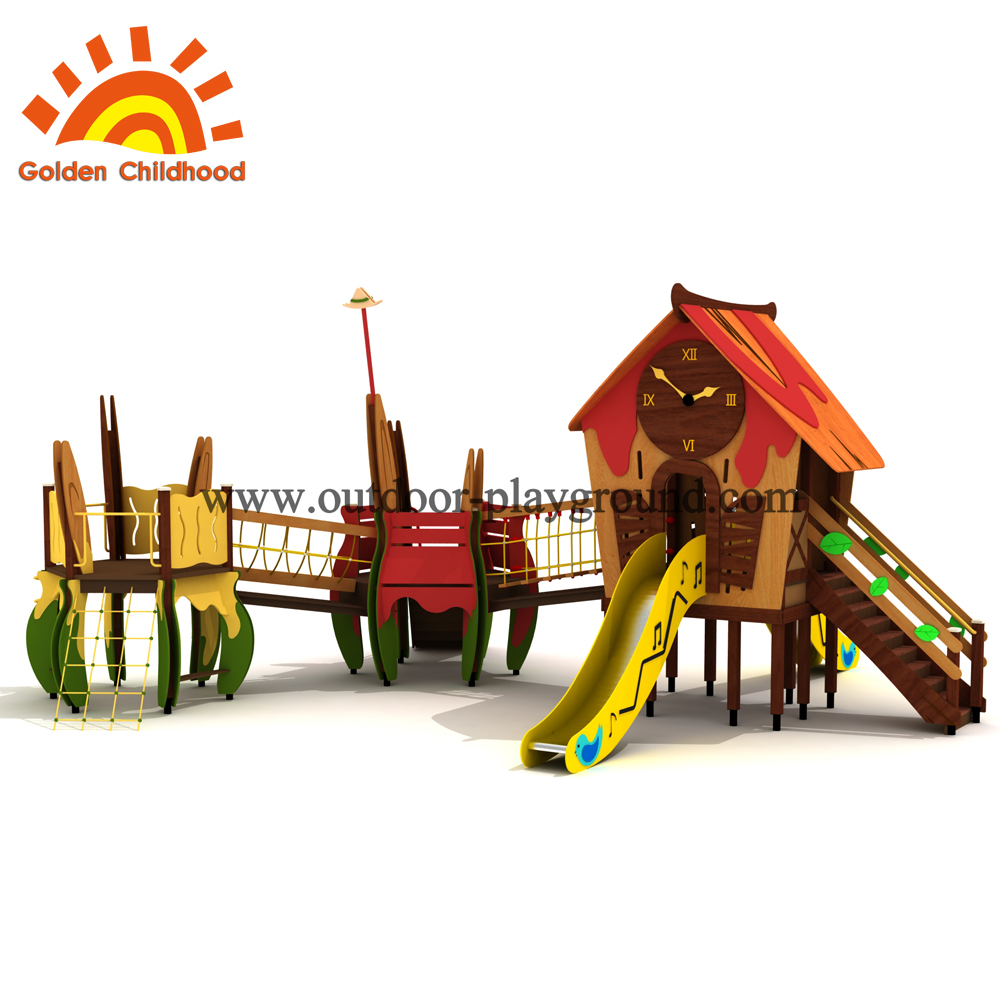 Wooden outdoor playground swing sets