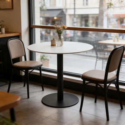 Modern Round Dining Table with Durable Sintered Stone