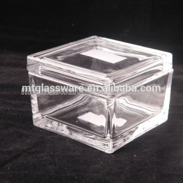 FDA,transparent crystal square transparent glass butter dish jar
