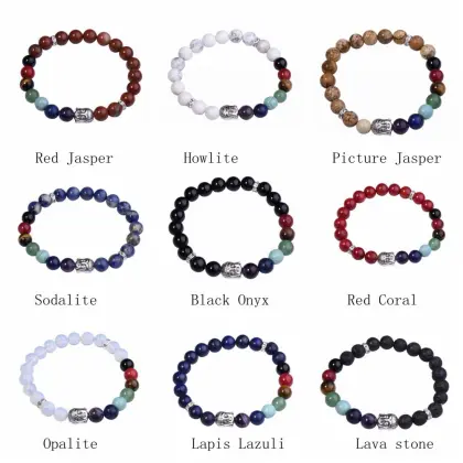 7 Chakra Gemstone Buddhism & Buddha Alloy Crystal Bracelet