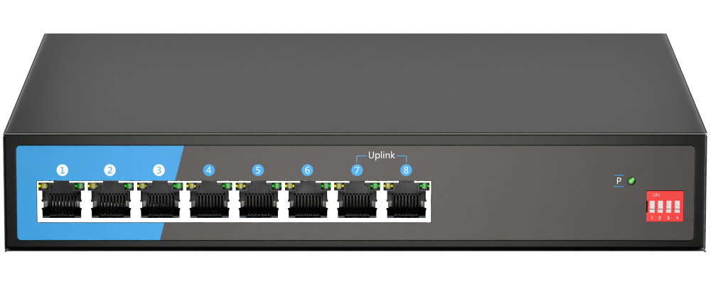 8 Port Gigabit AF/a larga distancia Switches Poe