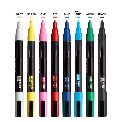 8 Pack 3mm Medium Tip Acrylic Paint Markers for Art Supplies