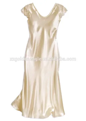 Real Silk Loungewear White Silk Sleepwear Dress