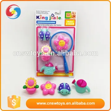 Garden Crop game rubber baby bath toys with net fishing