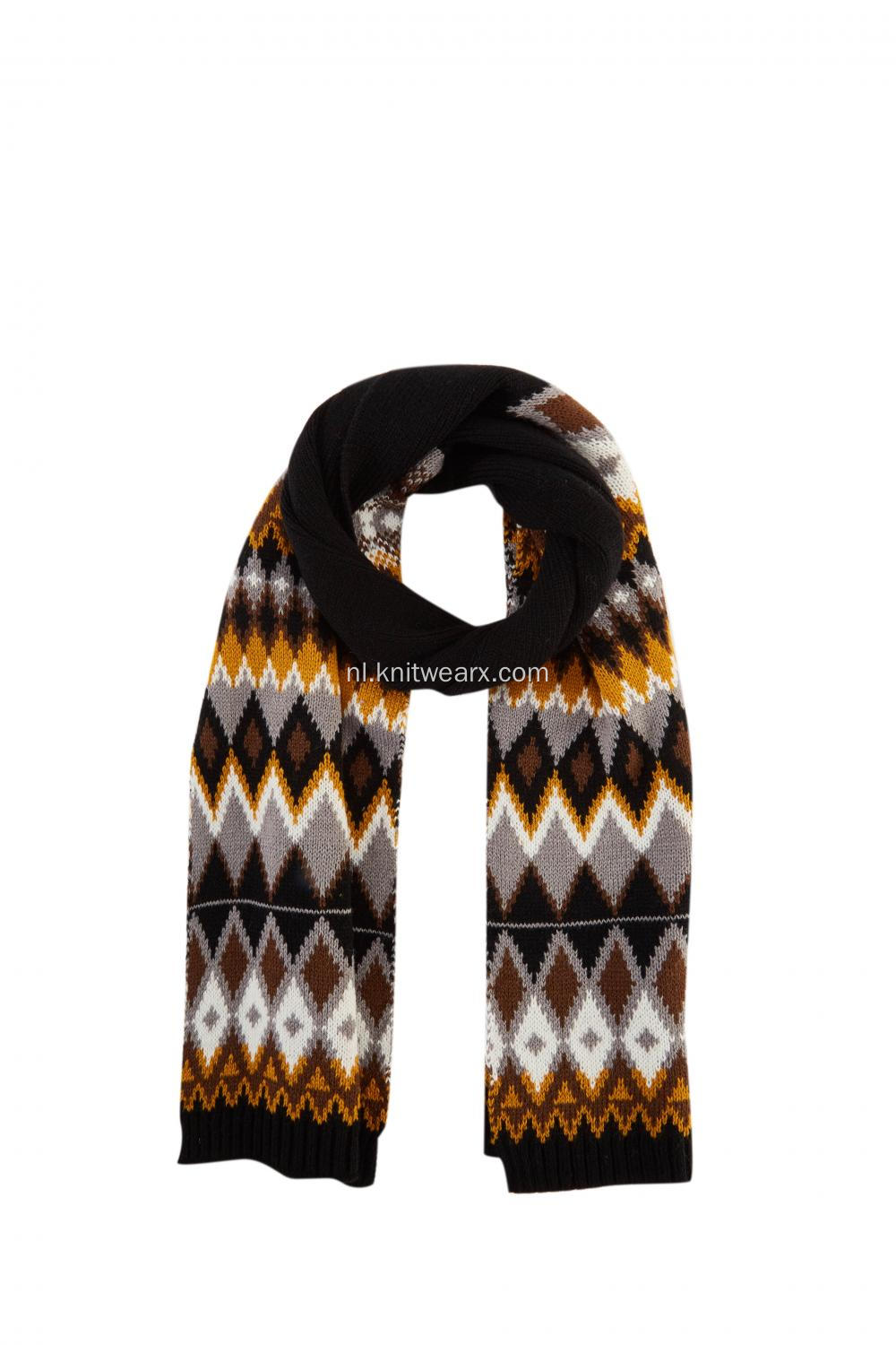 Gebreide jacquard Argyle-wintersjaal voor dames