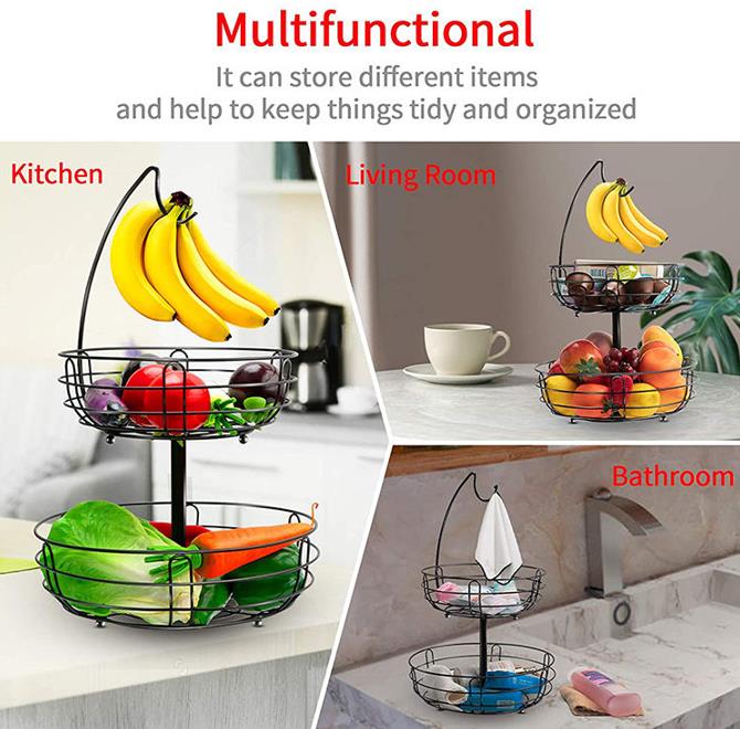 2 Tier Fruit Basket With Multifunctional Use Jpg