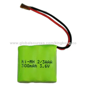 2/3AAA NiMH Rechargeable Battery Pack, 300mAh Capacity