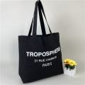 Black Canvas Drawstring Tote Bag