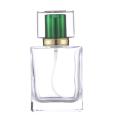 Pulverizar garrafa de vidro de perfume portátil quadrado transparente