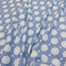 Woven Viscose Printed Blue Diamond Skirt Fabric
