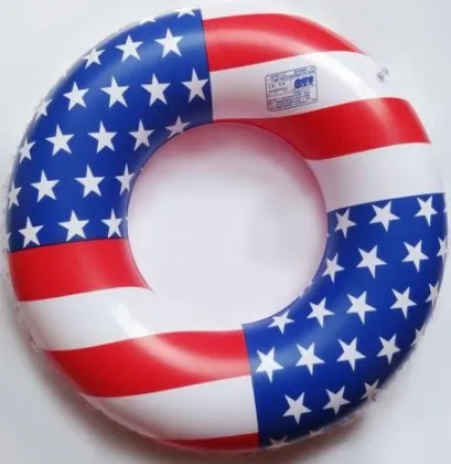American Flag Inflatable Swimming Rings Pvc With En71 Standard