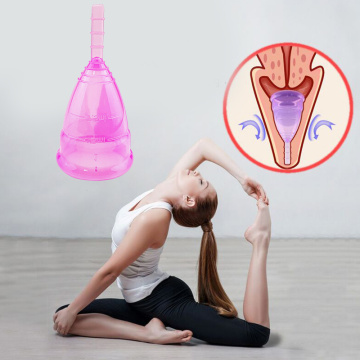 Women Lady Period Cup Transparent Silicone Menstrual Cup Feminine Hygiene Cup For Prevent Side Leakage Collector Menstrual Vigin