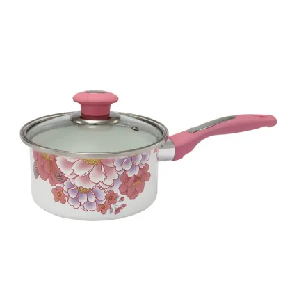 High Quality Colorful Enamelware Soup Pot Enamel Milk Pot
