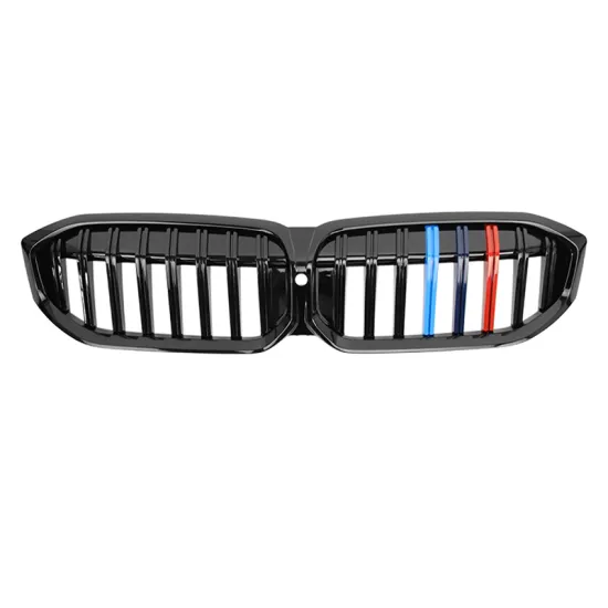 Glossy Black Double Line ABS Car Front Grille for BMW 3 Series G20 G28 2023