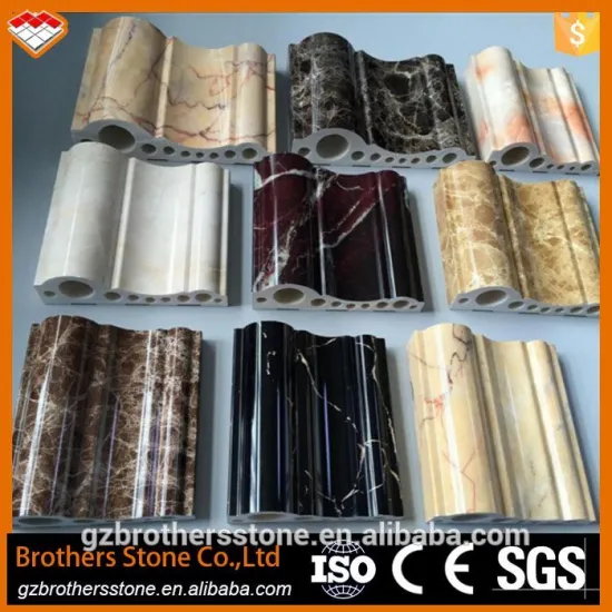 Exterior PVC Baseboard Moulding Artificial Marble Moulding