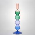 Tall Conneined Multi Color Wedding Glass Candlestick Holder