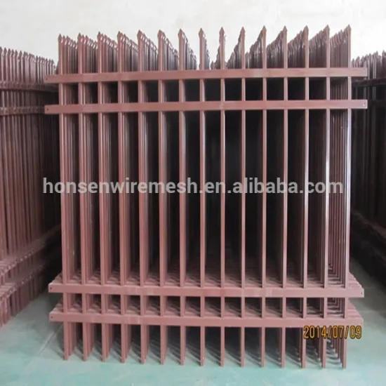 2015 very competitive price for 3 rails iron fence steel picket fencing