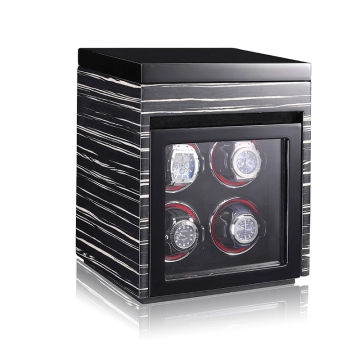 Vertical Watch Winder: 4 Slot Automatic Watch Winding Box with Touch Screen Remote Control for 4 Watches