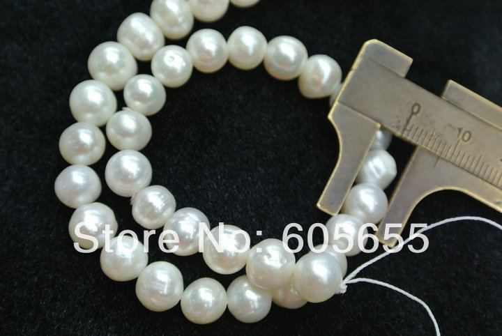 7~8mm White Fresh Water Pearl Round Potato Beads Good Quality