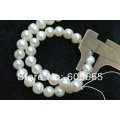 7~8mm White Fresh Water Pearl Round Potato Beads Good Quality