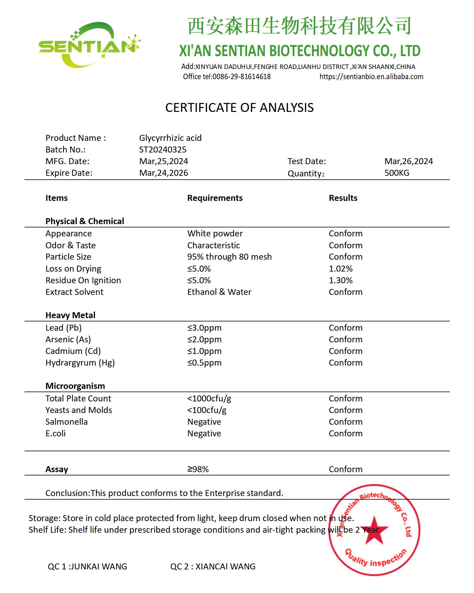 Glycyrrhizic acid 98%-COA_01