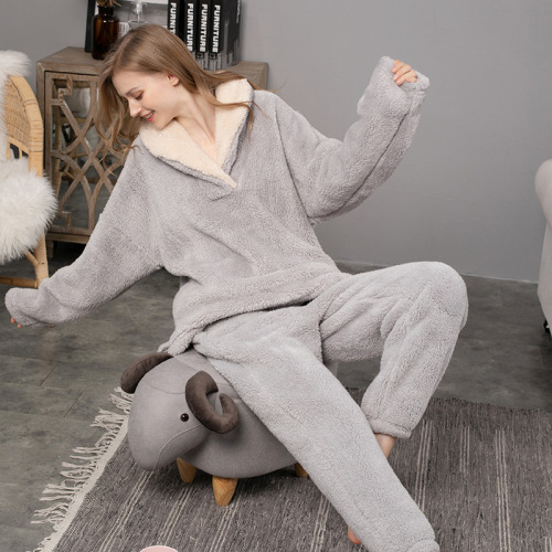 Kvinnor långärmad avslappnad pyjamasuppsättningar