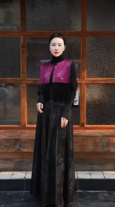 Traditional Brocade Tassel Sleeveless Top