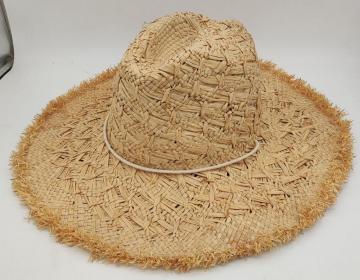 Rafia western cowboy fedora straw hat