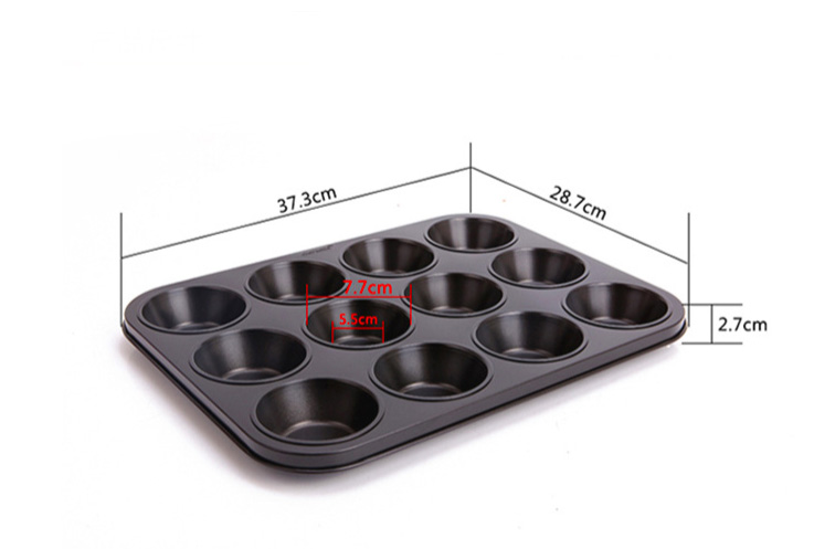 12 cavity muffin pan-black (13) 12 cavity muffin pan-black (13)