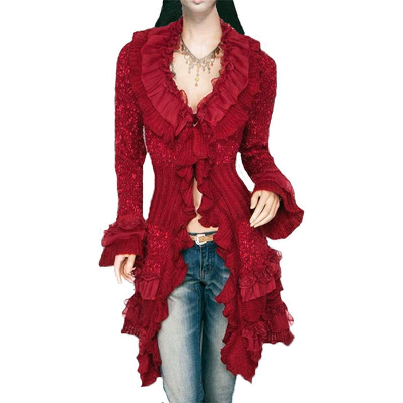 Cardigan pour femmes Gothic Steampunk Slim Fit Cardigan en dentelle