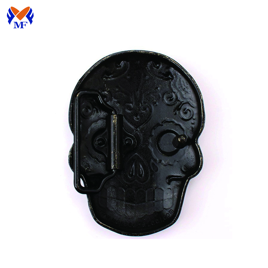 Metal skull mask belt buckle