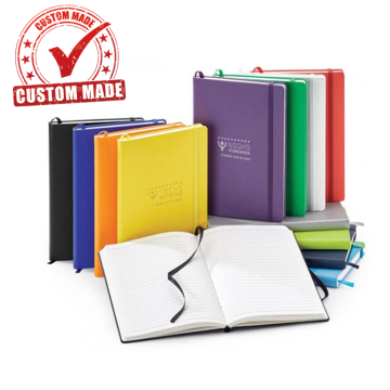 Customizable A5 Moleskin Style Hardcover Notebook with Leather Cover, Elastic Band, and Planner Features