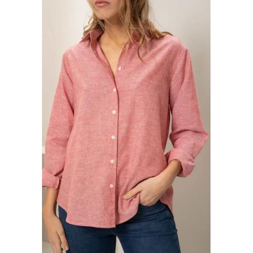 Leisure Tops Ladies Pink Casual Fashion Shirt