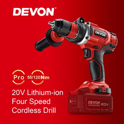 DEVON High-Strength 4-Speed 20V Cordless Brushless Electric Drill