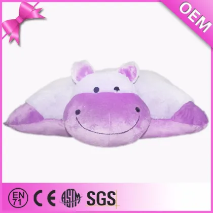 Custom wholesale handmade purple plush pillow, purple cow stuffed toy