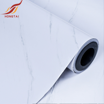 Glossy Waterproof White Home Marble Wallpaper