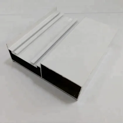 White Oak Woodgrain Flat Wardrobe Door Aluminum Profile