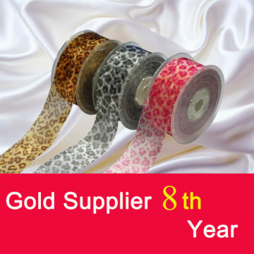 Leopard Printed Sheer Ribbon