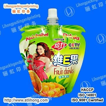Die Cut Spout Packing Pouch of Strawberry Shape