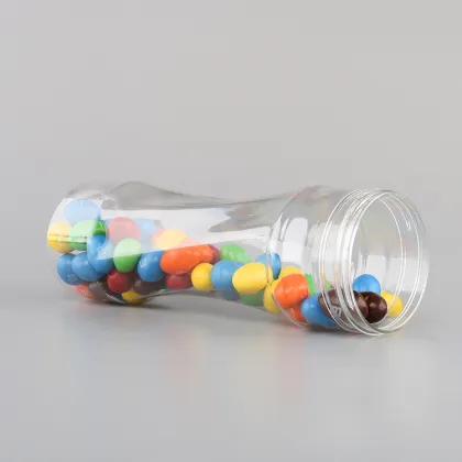 Wholesale Clear Plastic M&M Chocolate Bottles with Lids in 250ml and 400ml Sizes