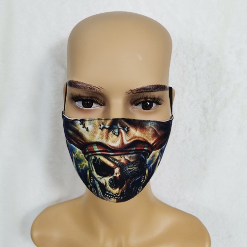 Ready to ship china factory personalized face shield Pirates of the Caribbean polyester face guard veil